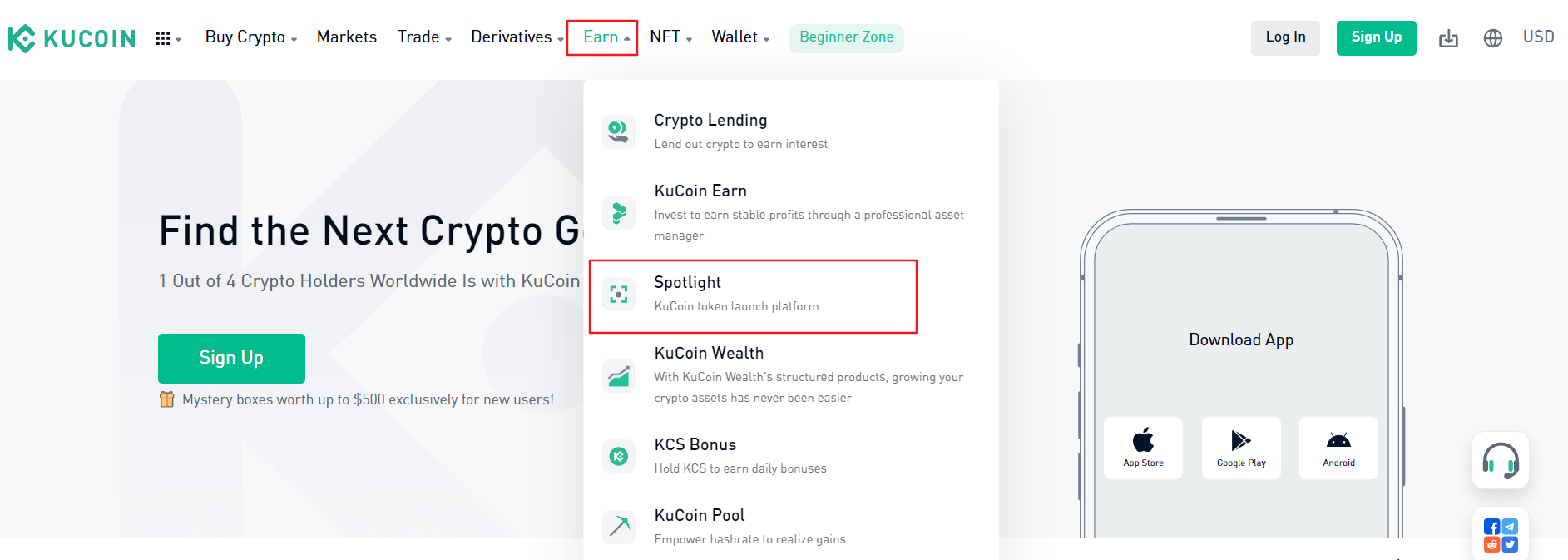 how does kucoin spotlight works