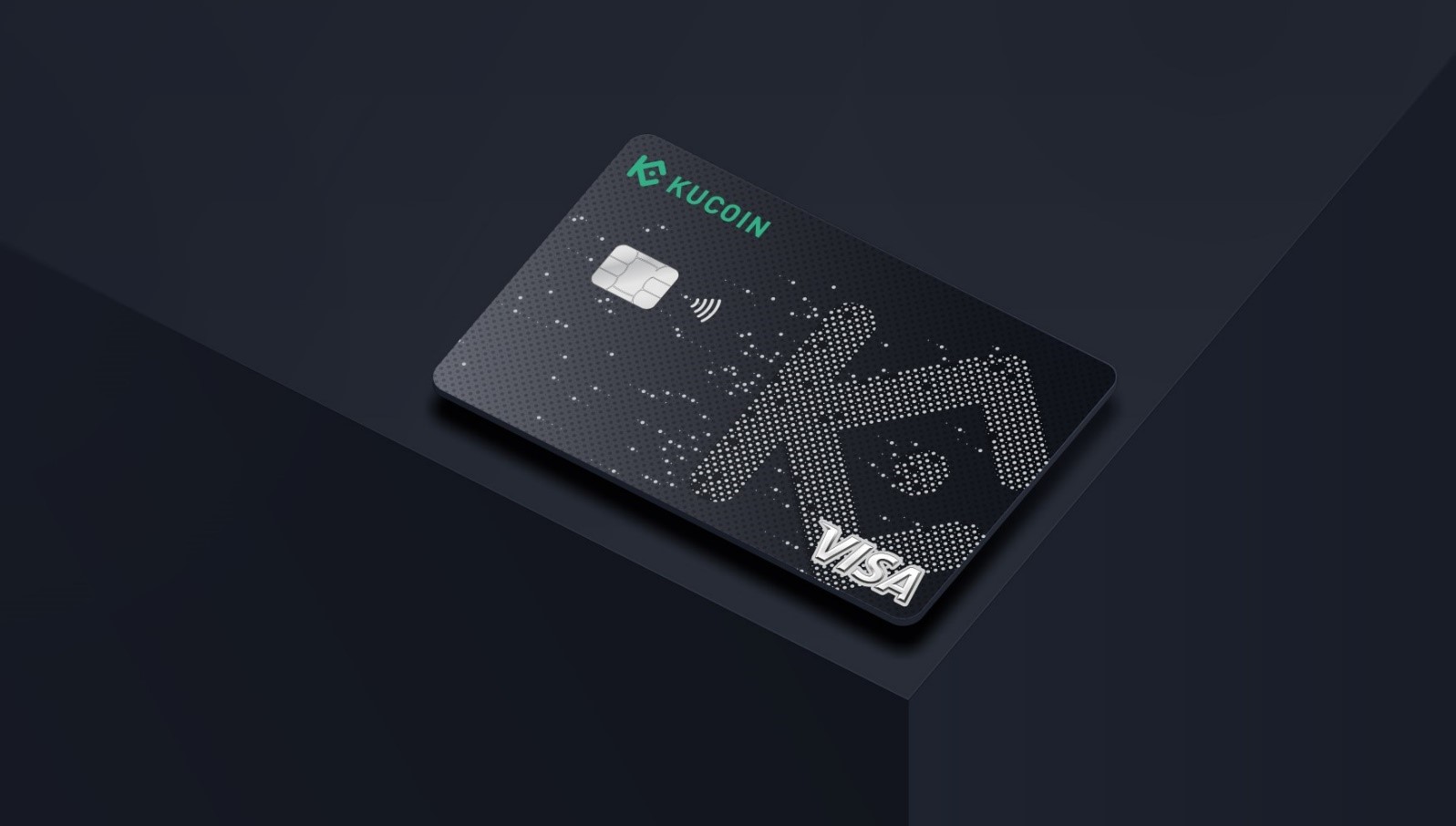 A black credit card with white dots on it

Description automatically generated
