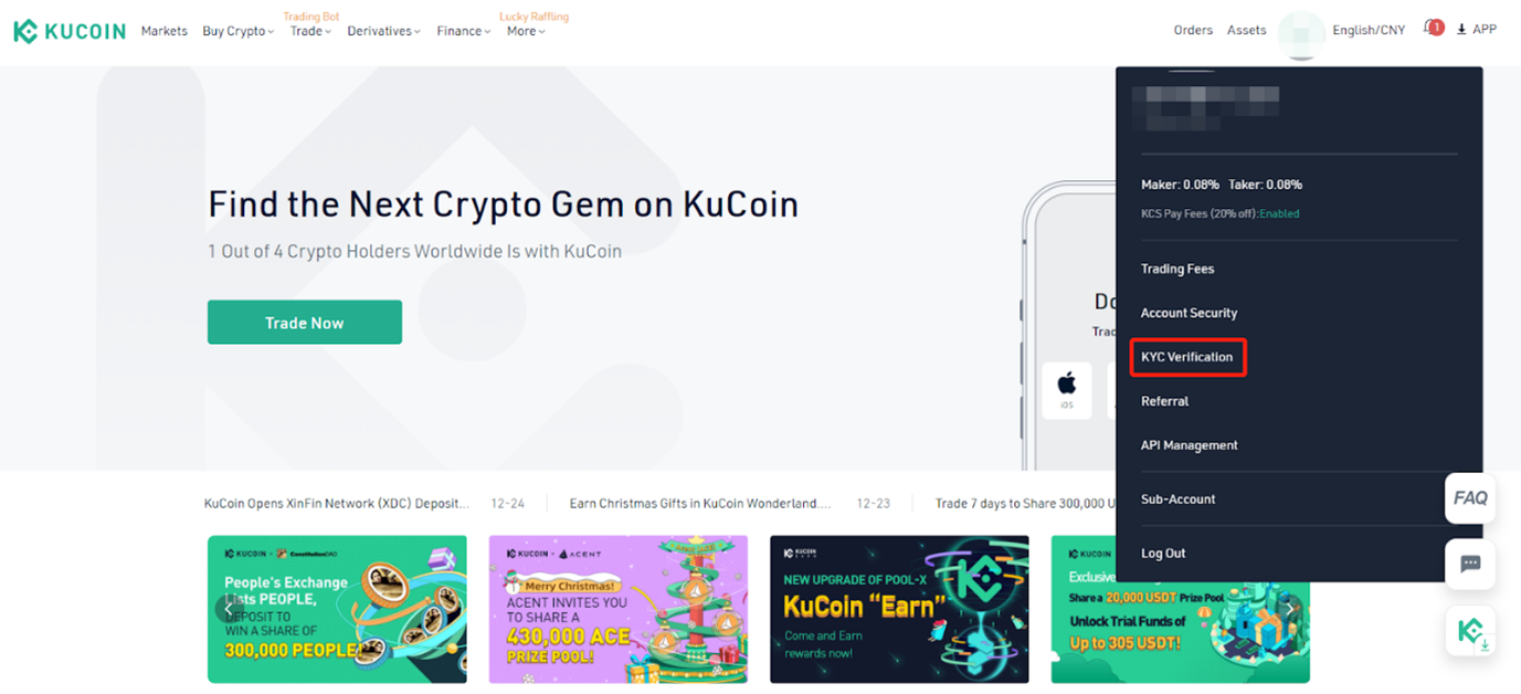 kucoin deposit balance