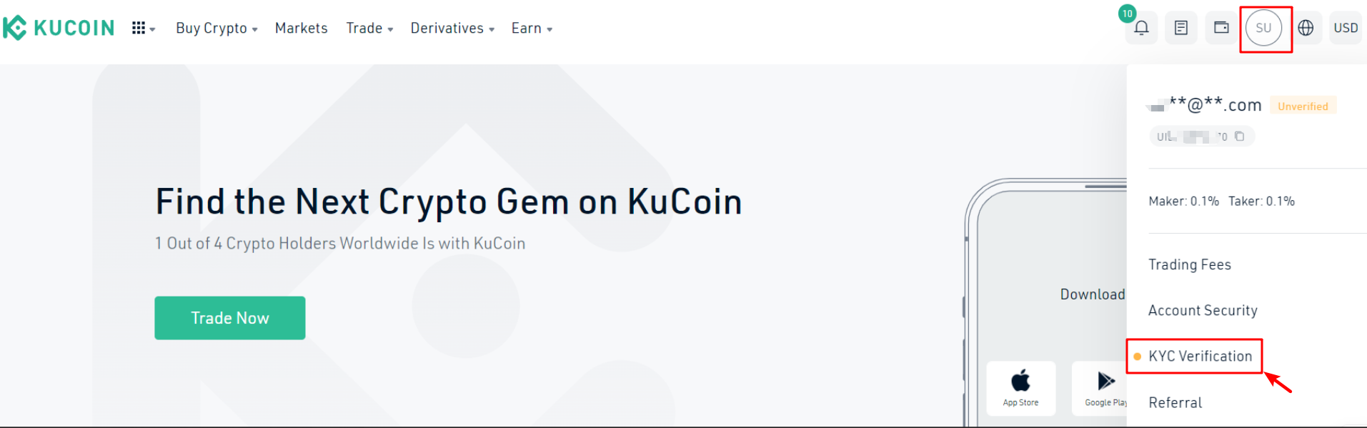 kucoin email verification