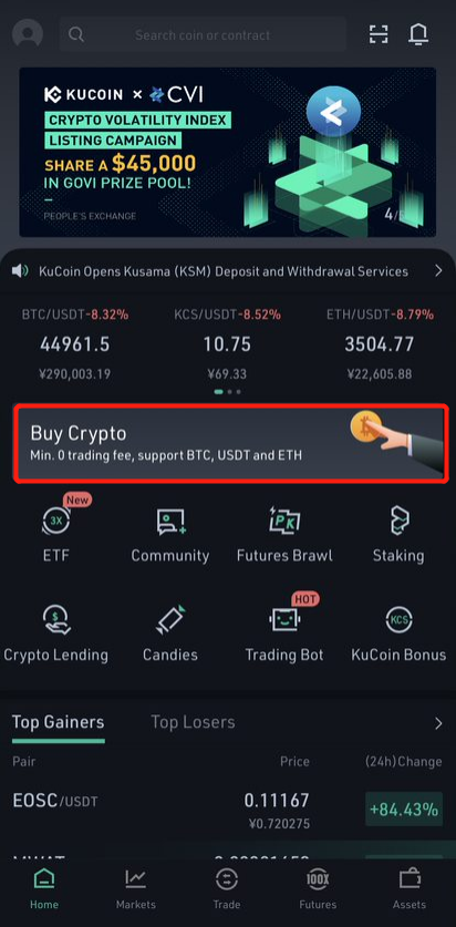 buy kucoin with eth